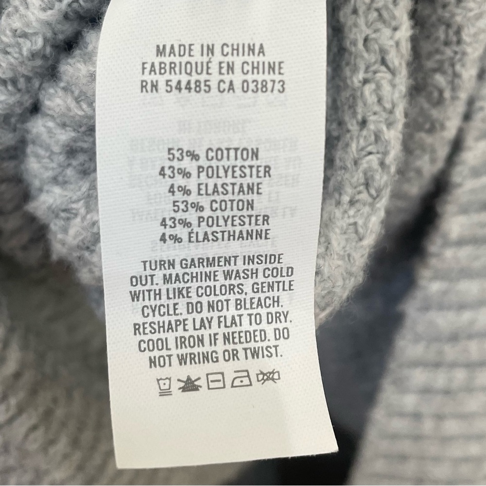 AERIE CozyUp Waffle Quarter Zip Sweater L Gray Oversized Athleisure - Picture 8 of 8